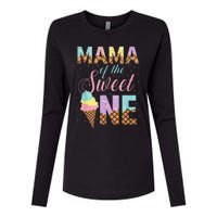 Mama Of The Sweet One Ice Cream 1st First Birthday Family Womens Cotton Relaxed Long Sleeve T-Shirt