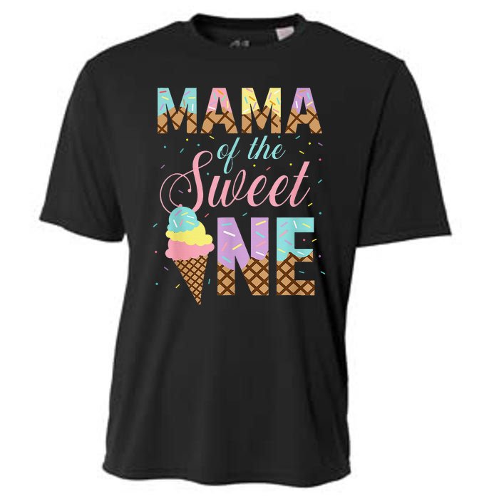 Mama Of The Sweet One Ice Cream 1st First Birthday Family Cooling Performance Crew T-Shirt