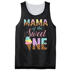 Mama Of The Sweet One Ice Cream 1st First Birthday Family Mesh Reversible Basketball Jersey Tank