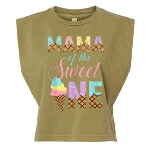 Mama Of The Sweet One Ice Cream 1st First Birthday Family Garment-Dyed Women's Muscle Tee