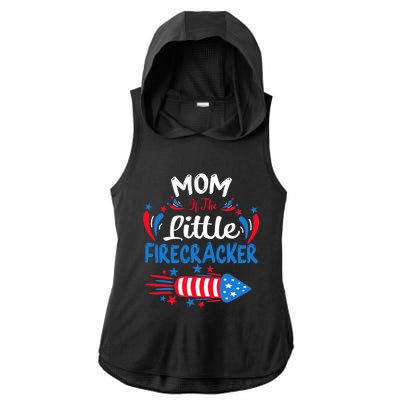 Mom Of The Little Firecracker 4th Of July Birthday Party Cool Gift Ladies PosiCharge Tri-Blend Wicking Draft Hoodie Tank