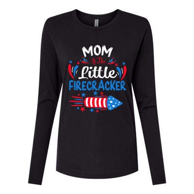 Mom Of The Little Firecracker 4th Of July Birthday Party Cool Gift Womens Cotton Relaxed Long Sleeve T-Shirt