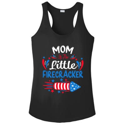 Mom Of The Little Firecracker 4th Of July Birthday Party Cool Gift Ladies PosiCharge Competitor Racerback Tank