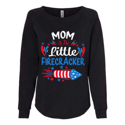 Mom Of The Little Firecracker 4th Of July Birthday Party Cool Gift Womens California Wash Sweatshirt