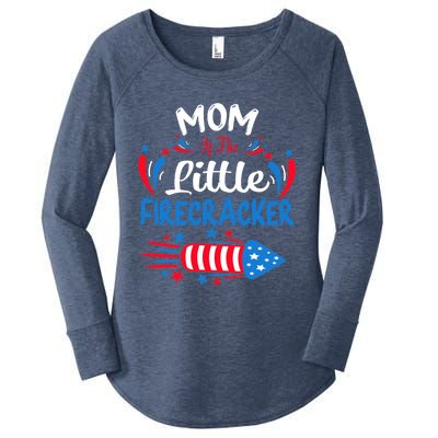 Mom Of The Little Firecracker 4th Of July Birthday Party Cool Gift Women's Perfect Tri Tunic Long Sleeve Shirt