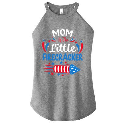 Mom Of The Little Firecracker 4th Of July Birthday Party Cool Gift Women's Perfect Tri Rocker Tank