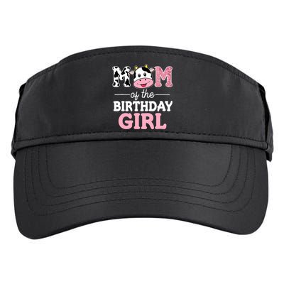 Mom of The Birthday Girl Farm Cow Mommy Mama 1st Adult Drive Performance Visor