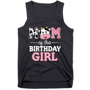 Mom of The Birthday Girl Farm Cow Mommy Mama 1st Tank Top