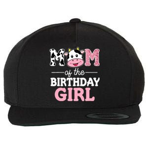 Mom of The Birthday Girl Farm Cow Mommy Mama 1st Wool Snapback Cap