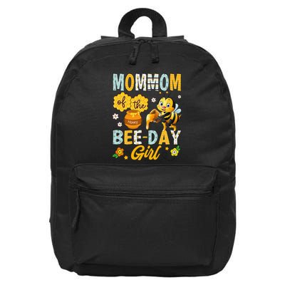 Mommom Of The Beeday Girl Funny Bee Birthday Party 16 in Basic Backpack
