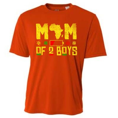 Mom Of Two Mothers Day African American Mom Of 2 Cool Gift Cooling Performance Crew T-Shirt