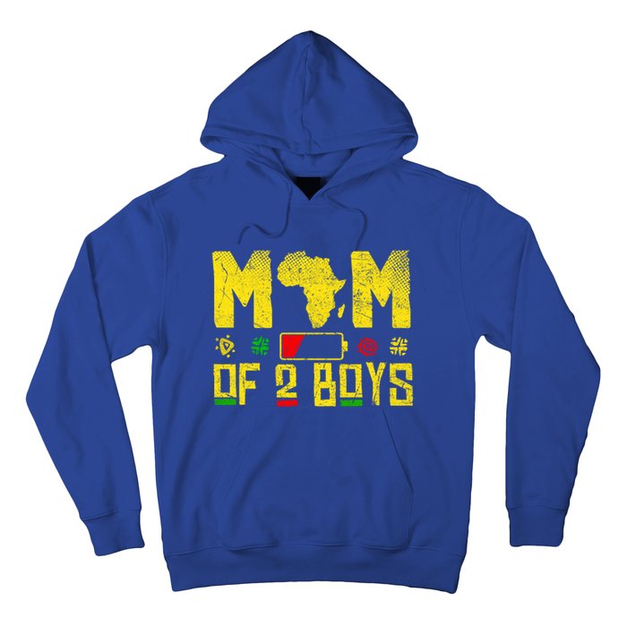 Mom Of Two Mothers Day African American Mom Of 2 Cool Gift Hoodie