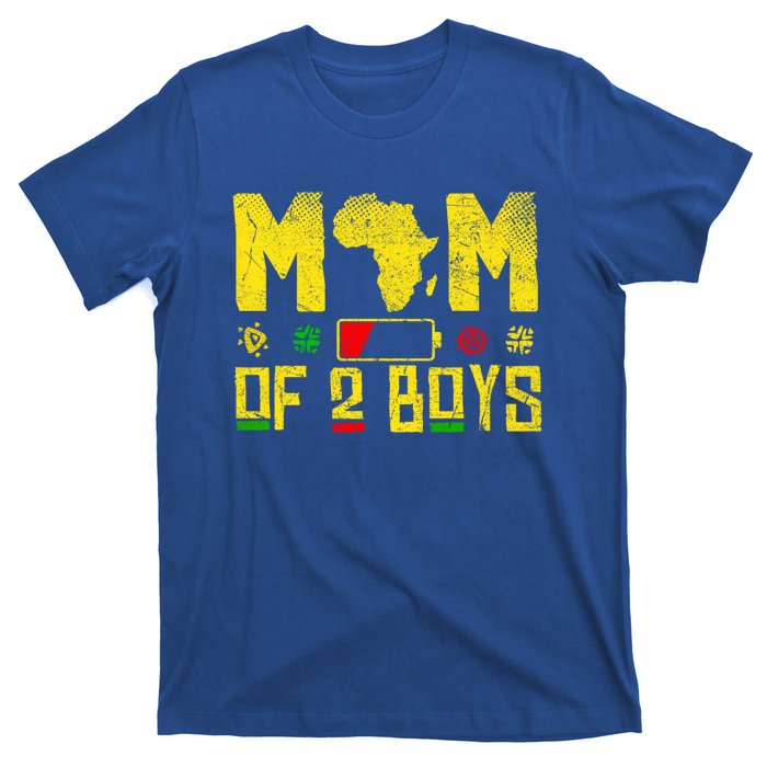 Mom Of Two Mothers Day African American Mom Of 2 Cool Gift T-Shirt