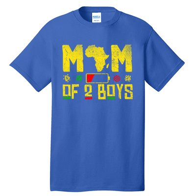 Mom Of Two Mothers Day African American Mom Of 2 Cool Gift Tall T-Shirt