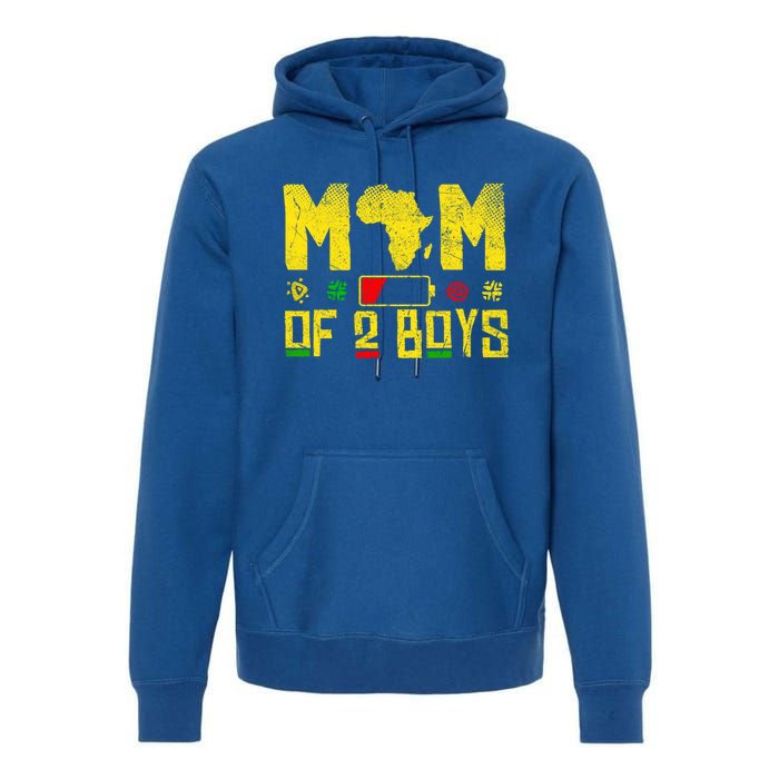 Mom Of Two Mothers Day African American Mom Of 2 Cool Gift Premium Hoodie