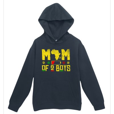 Mom Of Two Mothers Day African American Mom Of 2 Cool Gift Urban Pullover Hoodie