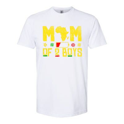 Mom Of Two Mothers Day African American Mom Of 2 Cool Gift Softstyle® CVC T-Shirt