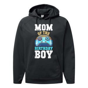 Mom Of The Birthday Boy Matching Video Gamer Birthday Party Performance Fleece Hoodie