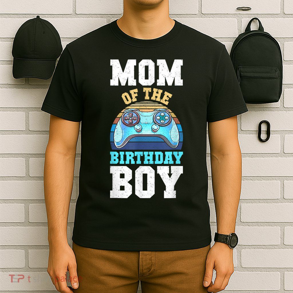 Mom Of The Birthday Boy Matching Video Gamer Birthday Party T-Shirt