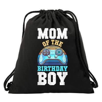 Mom Of The Birthday Boy Matching Video Gamer Birthday Party Drawstring Bag