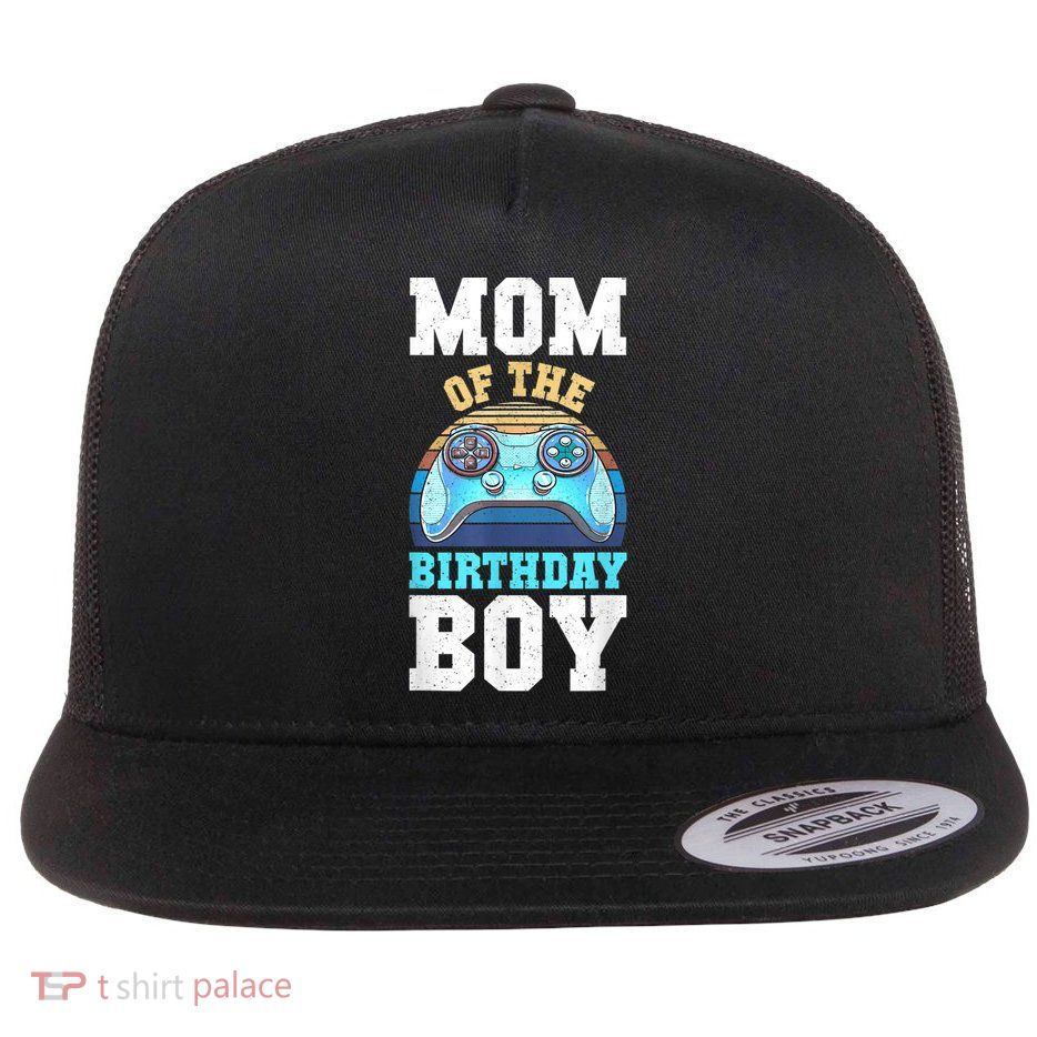 Mom Of The Birthday Boy Matching Video Gamer Birthday Party Flatbill Hat