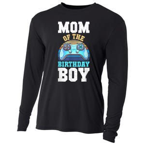 Mom Of The Birthday Boy Matching Video Gamer Birthday Party Cooling Performance Long Sleeve Crew