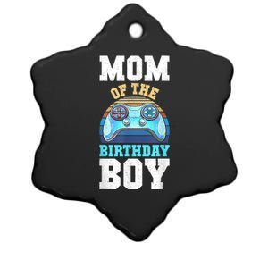 Mom Of The Birthday Boy Matching Video Gamer Birthday Party Ceramic Star Ornament