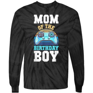 Mom Of The Birthday Boy Matching Video Gamer Birthday Party Tie-Dye Long Sleeve Shirt