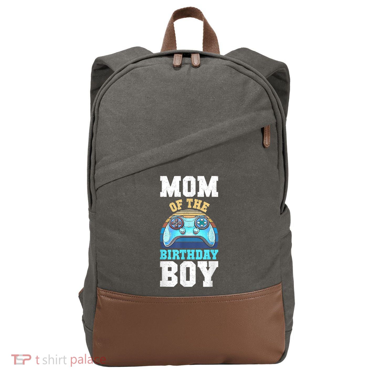 Mom Of The Birthday Boy Matching Video Gamer Birthday Party Cotton Canvas Backpack