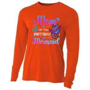 Mom Of The Birthday Mermaid Cute Birthday Matching Family Cute Gift Cooling Performance Long Sleeve Crew