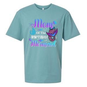 Mom Of The Birthday Mermaid Cute Birthday Matching Family Cute Gift Sueded Cloud Jersey T-Shirt