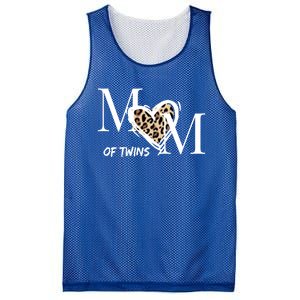 Mom Of Twins Who Loves Leopard Print Gift Mesh Reversible Basketball Jersey Tank