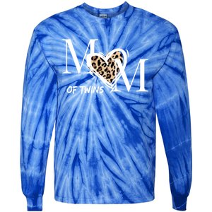 Mom Of Twins Who Loves Leopard Print Gift Tie-Dye Long Sleeve Shirt