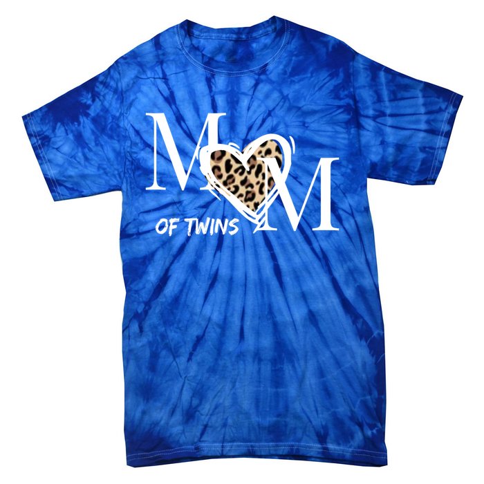 Mom Of Twins Who Loves Leopard Print Gift Tie-Dye T-Shirt