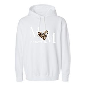 Mom Of Twins Who Loves Leopard Print Gift Garment-Dyed Fleece Hoodie