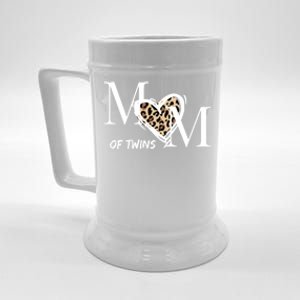 Mom Of Twins Who Loves Leopard Print Gift Beer Stein