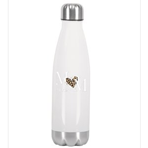 Mom Of Twins Who Loves Leopard Print Gift Stainless Steel Insulated Water Bottle