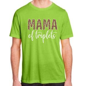 Mama Of Triplets Proud Mom Love Cheetah Print Cute Funny Funny Gift Adult ChromaSoft Performance T-Shirt