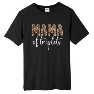 Mama Of Triplets Proud Mom Love Cheetah Print Cute Funny Funny Gift Tall Fusion ChromaSoft Performance T-Shirt