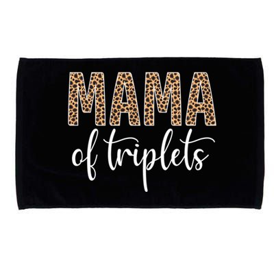 Mama Of Triplets Proud Mom Love Cheetah Print Cute Funny Funny Gift Microfiber Hand Towel