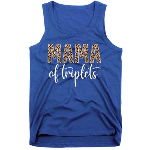 Mama Of Triplets Proud Mom Love Cheetah Print Cute Funny Funny Gift Tank Top