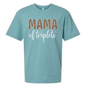 Mama Of Triplets Proud Mom Love Cheetah Print Cute Funny Funny Gift Sueded Cloud Jersey T-Shirt