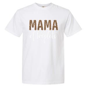 Mama Of Triplets Proud Mom Love Cheetah Print Cute Funny Funny Gift Garment-Dyed Heavyweight T-Shirt