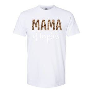 Mama Of Triplets Proud Mom Love Cheetah Print Cute Funny Funny Gift Softstyle CVC T-Shirt