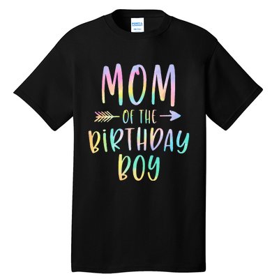 Mom Of The Birthday Boy Tie Dye Colorful Bday Tall T-Shirt