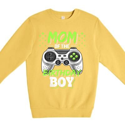 Mom Of The Birthday Boy Matching Video Gamer Birthday Party Premium Crewneck Sweatshirt