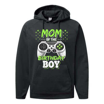 Mom Of The Birthday Boy Matching Video Gamer Birthday Party Performance Fleece Hoodie