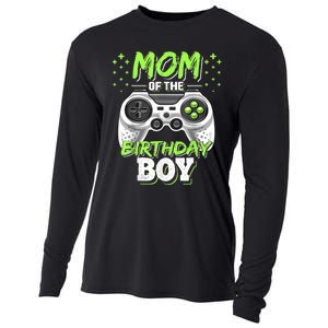 Mom Of The Birthday Boy Matching Video Gamer Birthday Party Cooling Performance Long Sleeve Crew