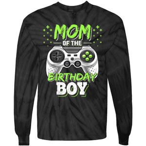 Mom Of The Birthday Boy Matching Video Gamer Birthday Party Tie-Dye Long Sleeve Shirt