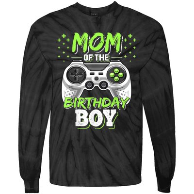 Mom Of The Birthday Boy Matching Video Gamer Birthday Party Tie-Dye Long Sleeve Shirt